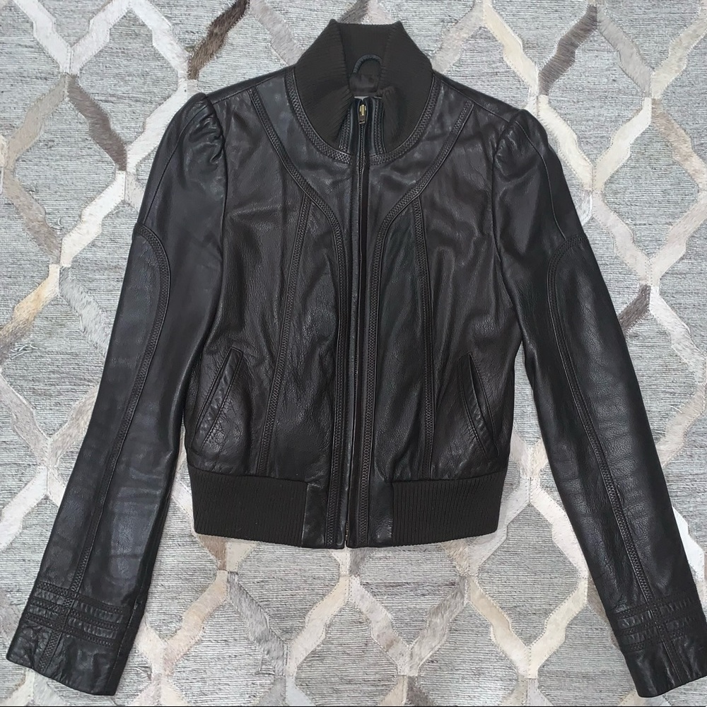 Beautiful and Soft Brown Genuine Leather Bomber Jacket